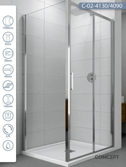 Tuš kabina C-02-4130/4090 130x90x195cm Concept Atlas
