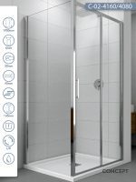 Tuš kabina C-02-4160/4080 160x80x195cm Concept Atlas
