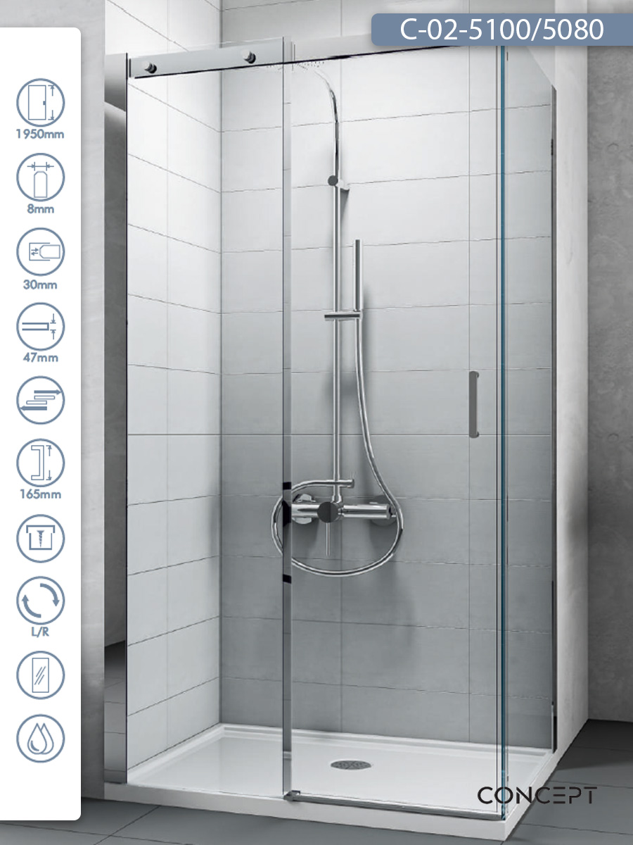 Tus-kabina-C-02-5100-5080-100x80x195cm-Concept-Titan Tuš kabina C-02-5100/5080 100x80x195cm Concept Titan