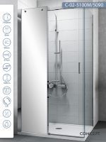 Tuš kabina C-02-5100M/5090 100x90x195cm Concept Titan sa ogledalom