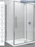 Tuš kabina C-02-6120/6070 120x70x200cm Concept Absolut sa pivot vratima