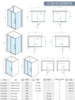Tuš kabina C-02-6120/6070 120x70x200cm Concept Absolut sa pivot vratima 2