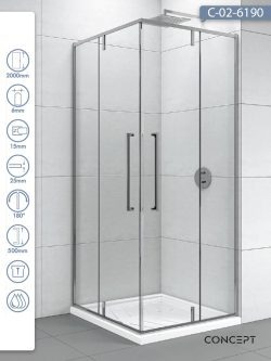 Tuš kabina C-02-6190 90x90x200cm Concept Absolut