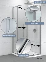 Tuš kabina C-02-6290 R90x200cm Concept Absolut sa pivot vratima 1