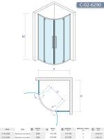 Tuš kabina C-02-6290 R90x200cm Concept Absolut sa pivot vratima 2