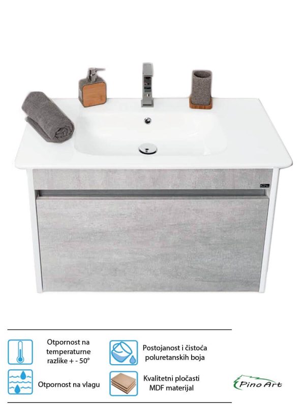 Lavabo sa ormarićem Pino Art Sharp 88cm