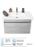 Lavabo sa ormarićem Pino Art Sharp 69.2cm