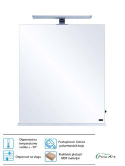 Ogledalo sa etažerom Pino Art Isik 60cm