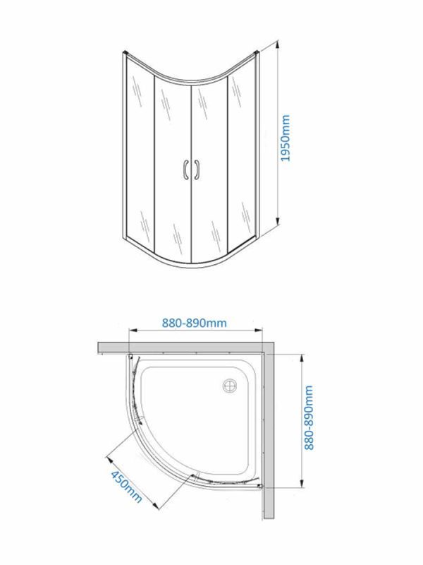 Tuš kabina R90x195cm braon staklo-pruge 6012-3