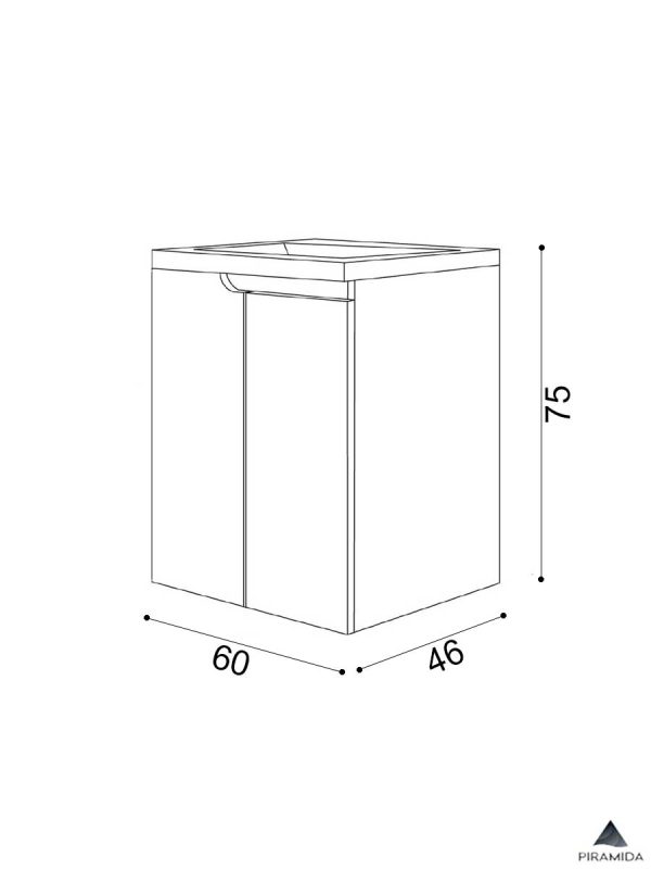 Lavabo sa ormarićem Euridika-HK 60cm Piramida-2