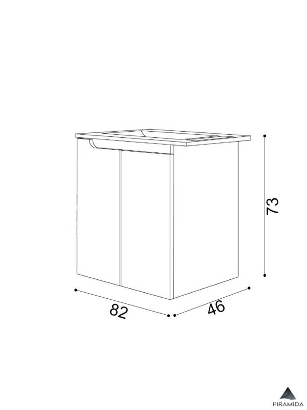 Lavabo sa ormarićem Euridika-HK 82cm Piramida-2