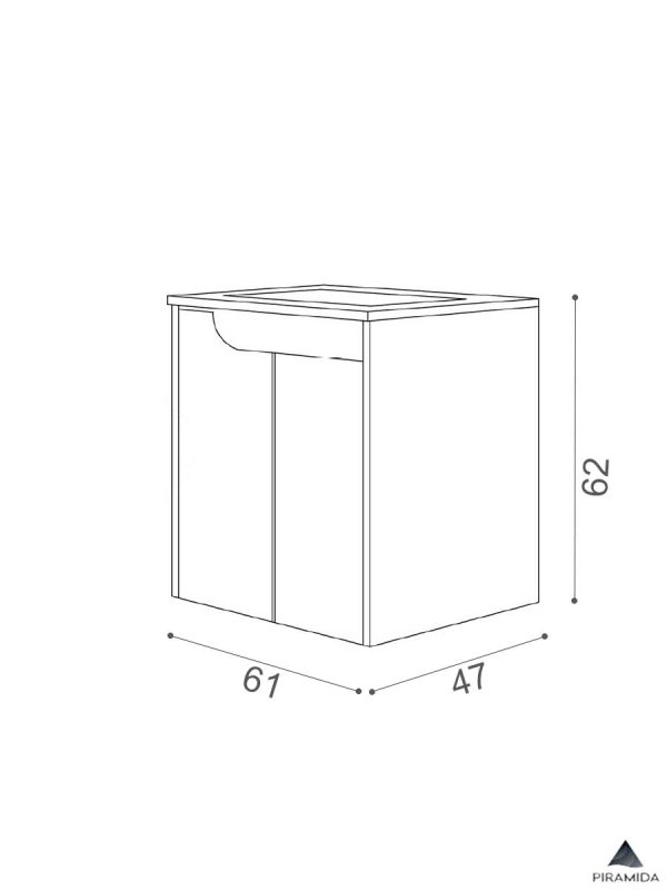 Lavabo sa ormarićem Euridika 60cm Oak-2