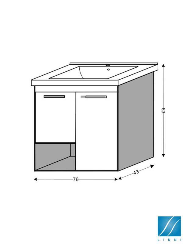 Lavabo sa ormarićem 76cm Roma Linni-2