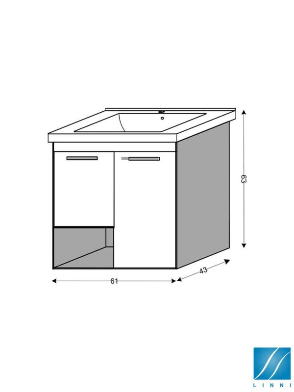 Lavabo sa ormarićem 61cm Roma Linni-2