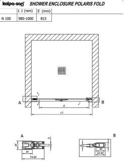 Tuš paravan Kolpa-San 100x200cm Polaris Fold-1