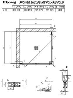 Tuš kabina Kolpa-San 90x90x200cm Polaris-Fold black-1