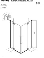 Tuš kabina Kolpa-San 100x100x200cm Polaris crni-ram-4