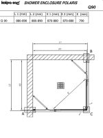 Tuš kabina Kolpa-San 90x90x200cm Polaris crni-ram-2
