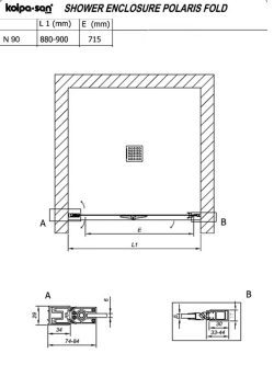 Tuš paravan Kolpa-San 90x200cm Polaris Fold-1