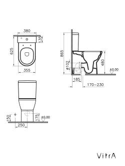 Monoblok rim-ex Vitra Integra sa wc-daskom-VMI21 1