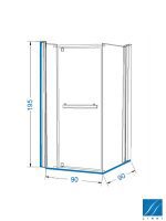 Tuš kabina Ideal-United-9005 Linni 90x90x195-2