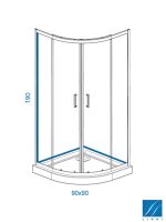 Tuš kabina R90x190 Transparent-Grey Linni-2