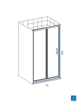Tuš paravan 70x190cm sa vratima Linni-1