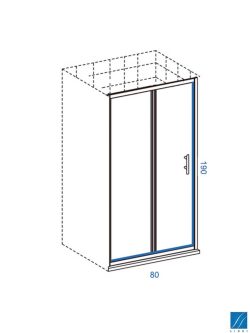Tuš paravan 80x190cm sa vratima Linni-1