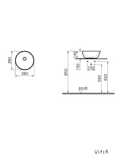 Lavabo za kupatilo Geo VITRA 7421B003-0016-40cm 1