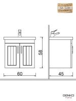 Lavabo sa ormarićem medijapan 60cm Lotus-1