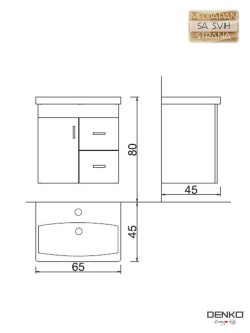 Lavabo sa ormarićem medijapan 65cm Petra-1