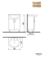 Lavabo sa ormarićem medijapan 55cm Trend-1