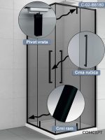 Tuš kabina 80x80 Concept Absolut-black-1
