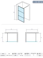Tuš paravan-stena Monte-black Concept 120x200cm-2