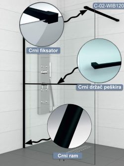 Tuš paravan-stena Monte-plus Concept 120x200cm-1