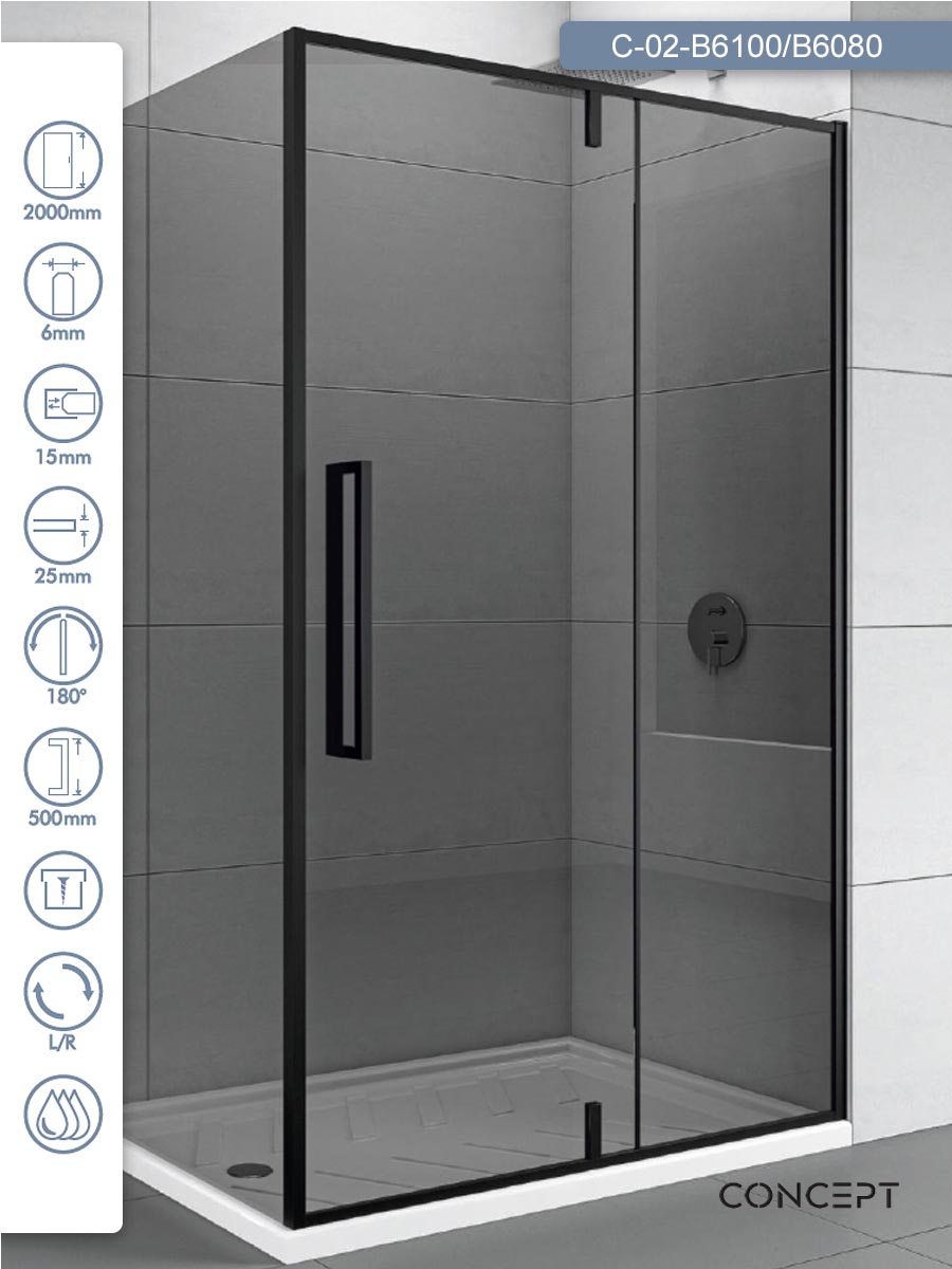 Tuš kabina 100x80 Absolut Black Concept Tuš kabina 100x80 Absolut Black Concept