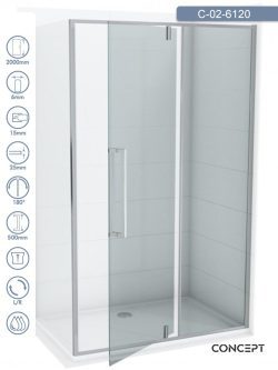 Tuš paravan C-02-6120 Concept Absolut 120x200cm