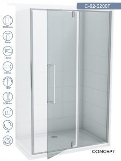 Tuš paravan C-02-6200F Concept Absolut 80x200cm