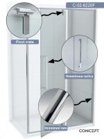 Tuš paravan C-02-6220F Concept Absolut 90x200cm-2