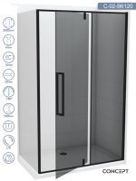 Tuš paravan C-02-B6120 Absolut-Black 120x200cm