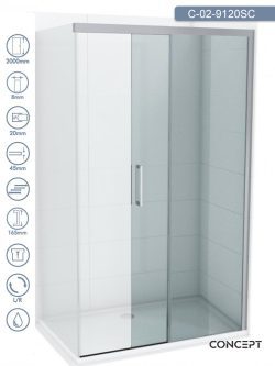Tuš paravan C-02-9120SC Concept Alpha 120x200cm