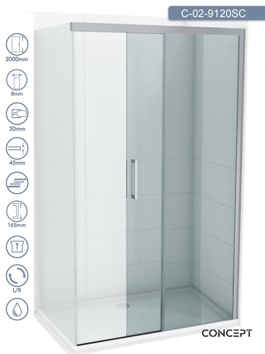 Tuš paravan C-02-9120SC Concept Alpha 120x200cm Tuš paravan C-02-9120SC Concept Alpha 120x200cm