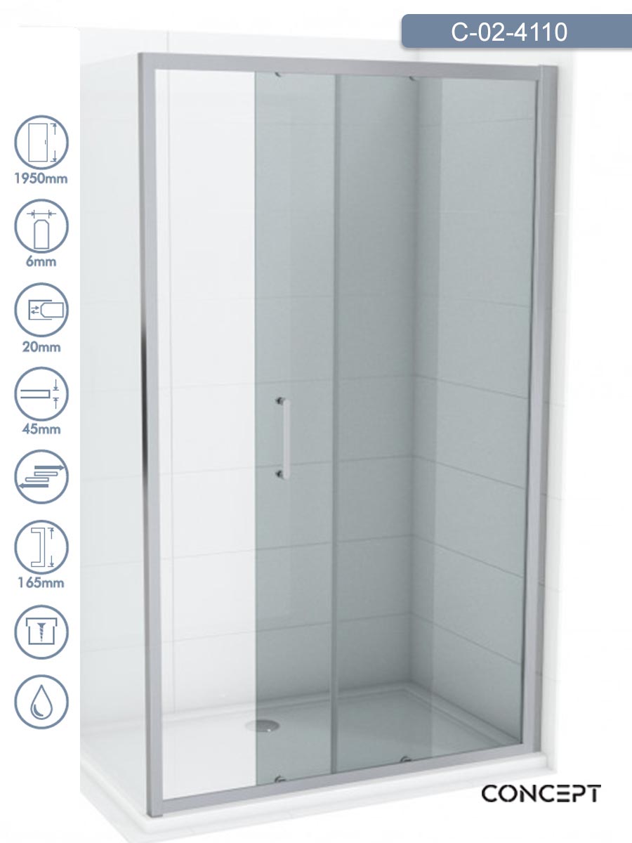 Tuš paravan C-02-4110 Concept Atlas 110x195 Tuš paravan C-02-4110 Concept Atlas 110x195