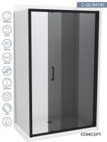Tuš paravan C-02-B4140 Atlas-Black 140x195cm
