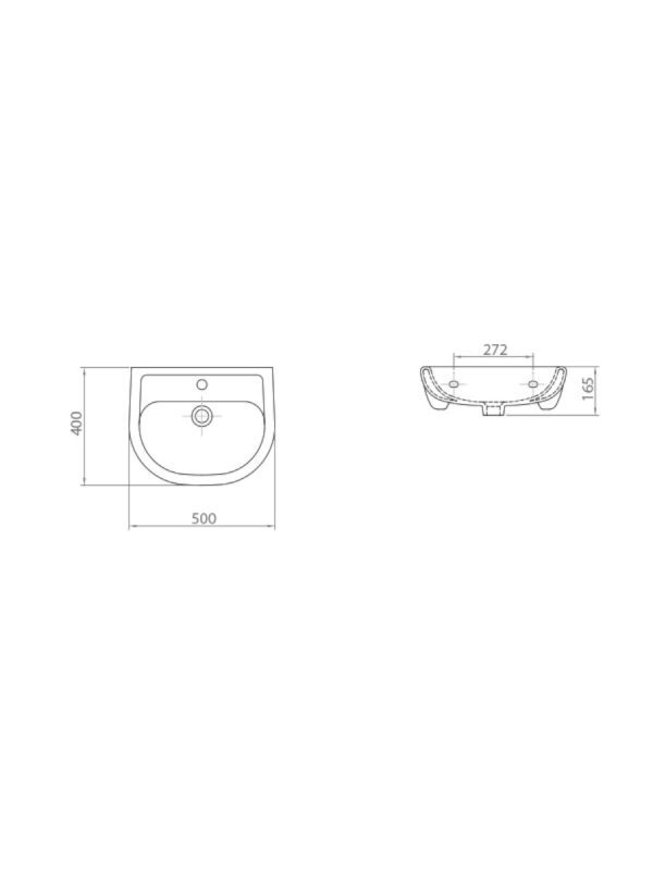 Lavabo Classic Esvit 50x40cm - Slika 2
