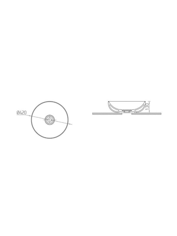 Lavabo nadgradni Esvit Vision 42cm - Slika 2