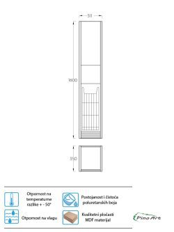 Ormar sa korpom Urban Hrast Pino-Art 31cm-2