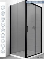 Tuš kabina 100x90 Concept Atlas Black