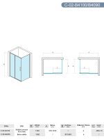 Tuš kabina 100x90 Concept Atlas Black-3