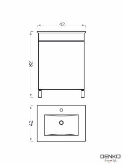 Lavabo sa ormarićem Duru Roma 42cm-2